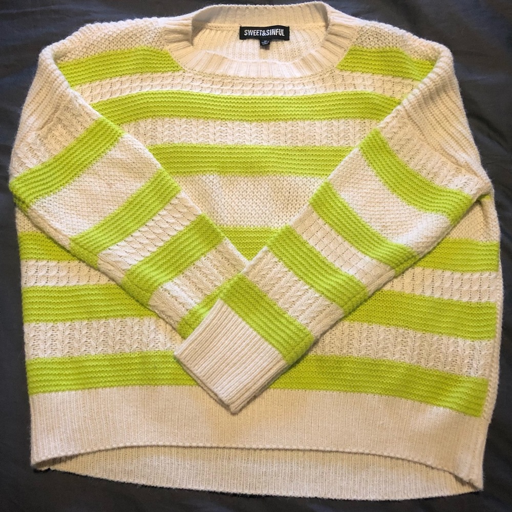 Neon green sweater
